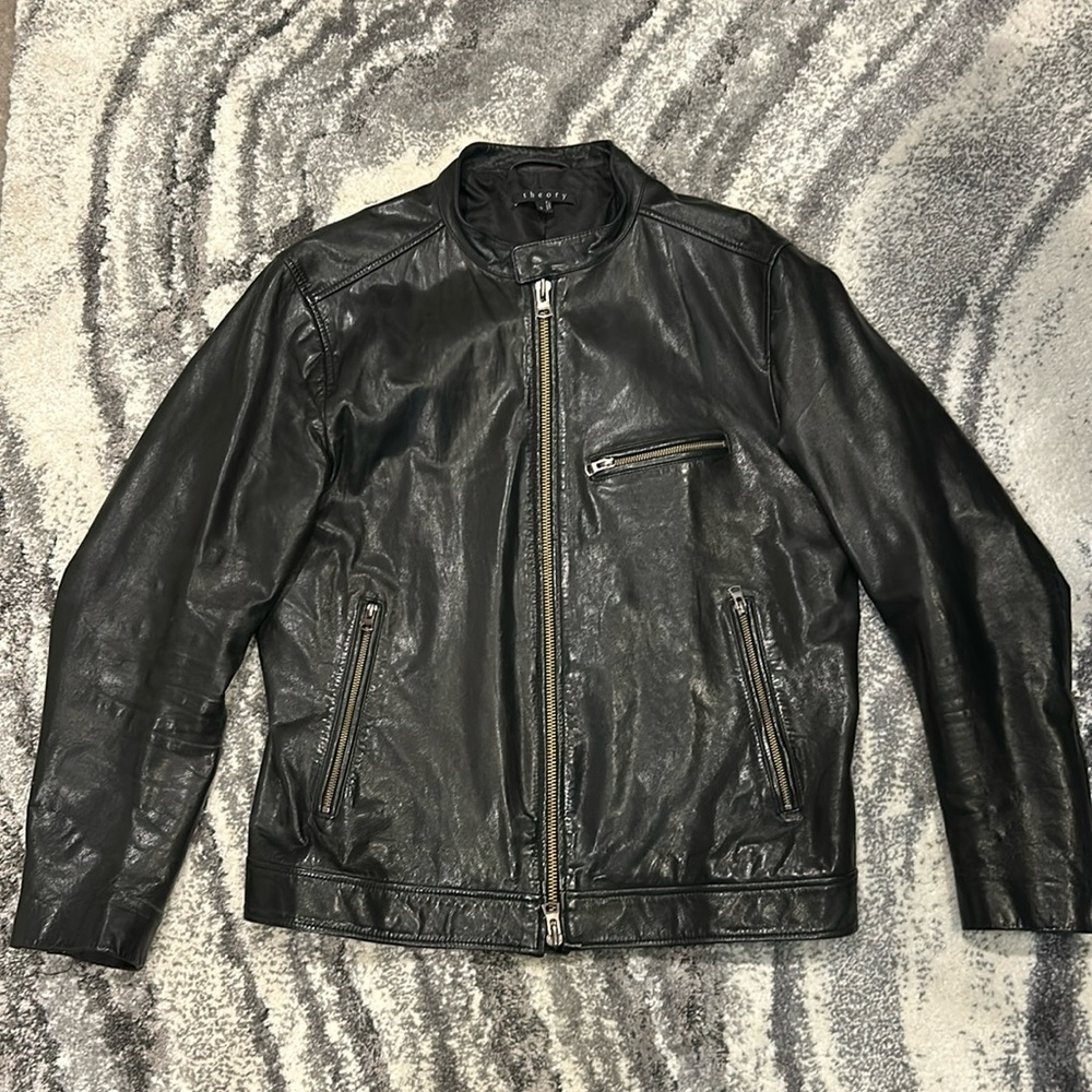 Theory Black Leather Jacket